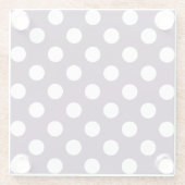 Dessous-de-verre En Verre Pois blancs sur prune violette (Dos)