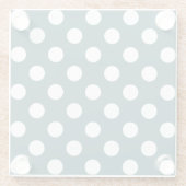 Dessous-de-verre En Verre Pois blancs sur turquoise (Dos)