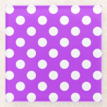 Dessous-de-verre En Verre Pois blancs sur violet clair<br><div class="desc">Pois blancs sur violet clair</div>