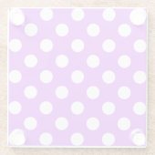 Dessous-de-verre En Verre Pois blancs sur violet clair (Dos)