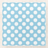 Dessous-de-verre En Verre Pois Bleus, Motif Pointe Polka, Points, Pointe (Devant)