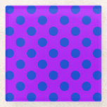 Dessous-de-verre En Verre Pois bleus sur violet<br><div class="desc">Pois bleus sur violet</div>