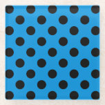 Dessous-de-verre En Verre Pois noirs sur bleu ciel<br><div class="desc">Pois noirs sur bleu ciel</div>