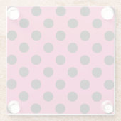 Dessous-de-verre En Verre Pois noirs sur fuchsia (Dos)