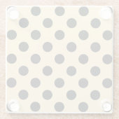 Dessous-de-verre En Verre Pois noirs sur jaune pâle (Dos)