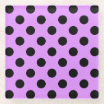 Dessous-de-verre En Verre Pois noirs sur lilas<br><div class="desc">Pois noirs sur lilas</div>
