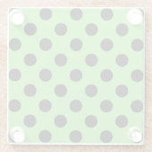 Dessous-de-verre En Verre Pois noirs sur vert citron (Dos)