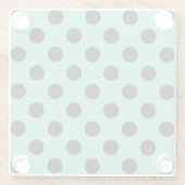 Dessous-de-verre En Verre Pois noirs sur vert menthe (Dos)