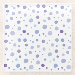 Dessous-de-verre En Verre pois peint à la main