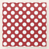 Dessous-de-verre En Verre Pois rouges, Motif à points polka, points, pointil (Devant)