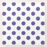 Dessous-de-verre En Verre Pois ultra violets sur blanc<br><div class="desc">La couleur de l'année de Pantone pour 2018 est ultra violet.</div>