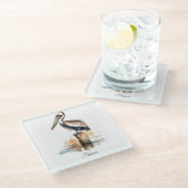 Dessous-de-verre En Verre Poise du Pélican (Incliné)