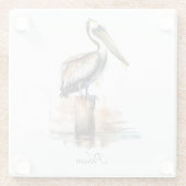 Dessous-de-verre En Verre Poise du Pélican (Dos)