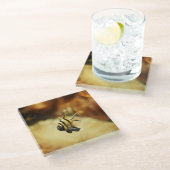 Dessous-de-verre En Verre Poisson-ange rayé solitaire (Incliné)