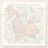 Dessous-de-verre En Verre Poisson Antique Carrelage Ancien art (Dos)