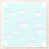 Dessous-de-verre En Verre Poisson bleu turquoise (Dos)