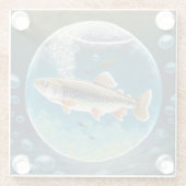 Dessous-de-verre En Verre Poisson de truite (Dos)