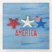 Dessous-de-verre En Verre Poisson-étoile patriotique (Devant)