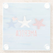 Dessous-de-verre En Verre Poisson-étoile patriotique (Dos)
