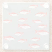 Dessous-de-verre En Verre Poisson rouge et gris (Dos)