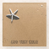 Dessous-de-verre En Verre Poisson Starfish sur Sandy Beach (Devant)