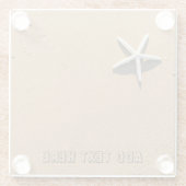 Dessous-de-verre En Verre Poisson Starfish sur Sandy Beach (Dos)
