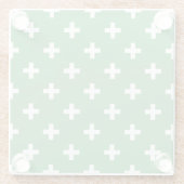 Dessous-de-verre En Verre Polka blanche croise sur vert (Dos)