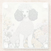 Dessous-de-verre En Verre Poodle en Fleurs Whimsical (Dos)