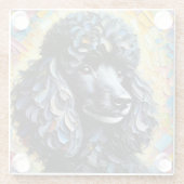 Dessous-de-verre En Verre Poodle noir (Dos)