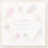 Dessous-de-verre En Verre Popsicles de glace Mariage Anniversaire (Dos)