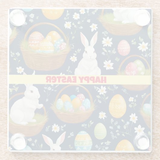 Dessous-de-verre En Verre Populaire Bunny Happy Easter Collection (Dos)