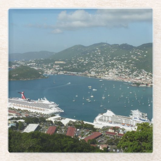 Dessous-de-verre En Verre Port à St. Thomas Îles Vierges américaines (Devant)