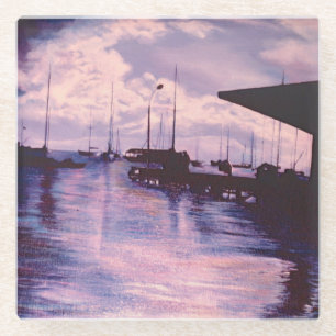 Dessous-de-verre En Verre Port de Fort de France, Martinique