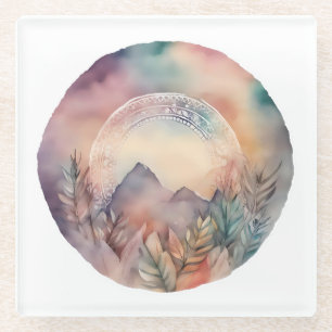 Dessous-de-verre En Verre Porte de Serenity : Montagnes et Foliage
