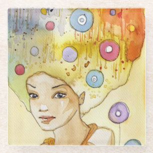 Dessous-de-verre En Verre Portrait abstrait