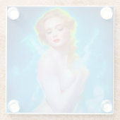 Dessous-de-verre En Verre Portrait de déesse Ethereal - Imaginaire Surreal (Dos)