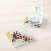 Dessous-de-verre En Verre Portrait de Giraffe (Incliné)