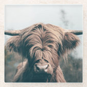 Dessous-de-verre En Verre Portrait de vache Highland (Devant)