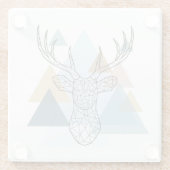 Dessous-de-verre En Verre Portrait géométrique de cerfs communs (Dos)