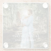 Dessous-de-verre En Verre Portrait Mariage personnalisé Calligraphie moderne (Dos)