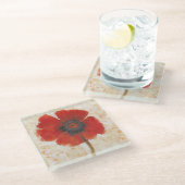 Dessous-de-verre En Verre Portrait Red Poppy (Incliné)