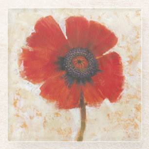 Dessous-de-verre En Verre Portrait Red Poppy
