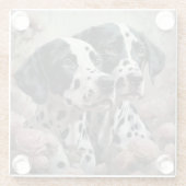 Dessous-de-verre En Verre Portraits de races de chiens de fleurs 4 (Dos)