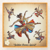 Dessous-de-verre En Verre "Poses de mouvement dramatiques" (Devant)