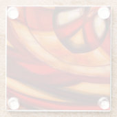 Dessous-de-verre En Verre Poster Abstrait Fractal Circles Imprimer (Dos)