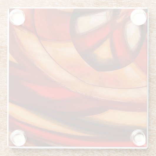 Dessous-de-verre En Verre Poster Abstrait Fractal Circles Imprimer (Dos)