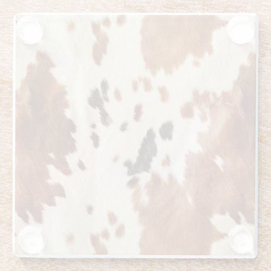 Dessous-de-verre En Verre Poster de animal blanc Brown (Dos)