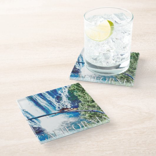 Dessous-de-verre En Verre Poster de Burney Falls, CA (Incliné)