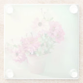 Dessous-de-verre En Verre Pot de fleurs d'aquarelle rose (Dos)