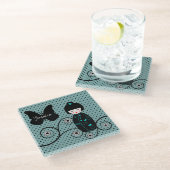 Dessous-de-verre En Verre Pot Polka japonais personnalisé (Incliné)